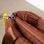 padded tote bag medium + strap basic woven slim - tan - VIVI MARI
