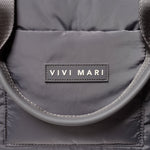 padded tote bag medium + strap basic woven slim - taupe - VIVI MARI
