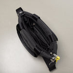 padded tote bag small + strap basic woven slim - black - VIVI MARI