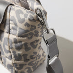 padded tote bag small + strap basic woven slim - leo splashes grey/sand - VIVI MARI