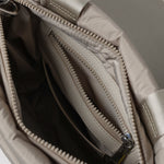 padded tote bag small + strap basic woven slim - stone - VIVI MARI