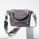 padded tote bag small + strap basic woven slim - taupe - VIVI MARI
