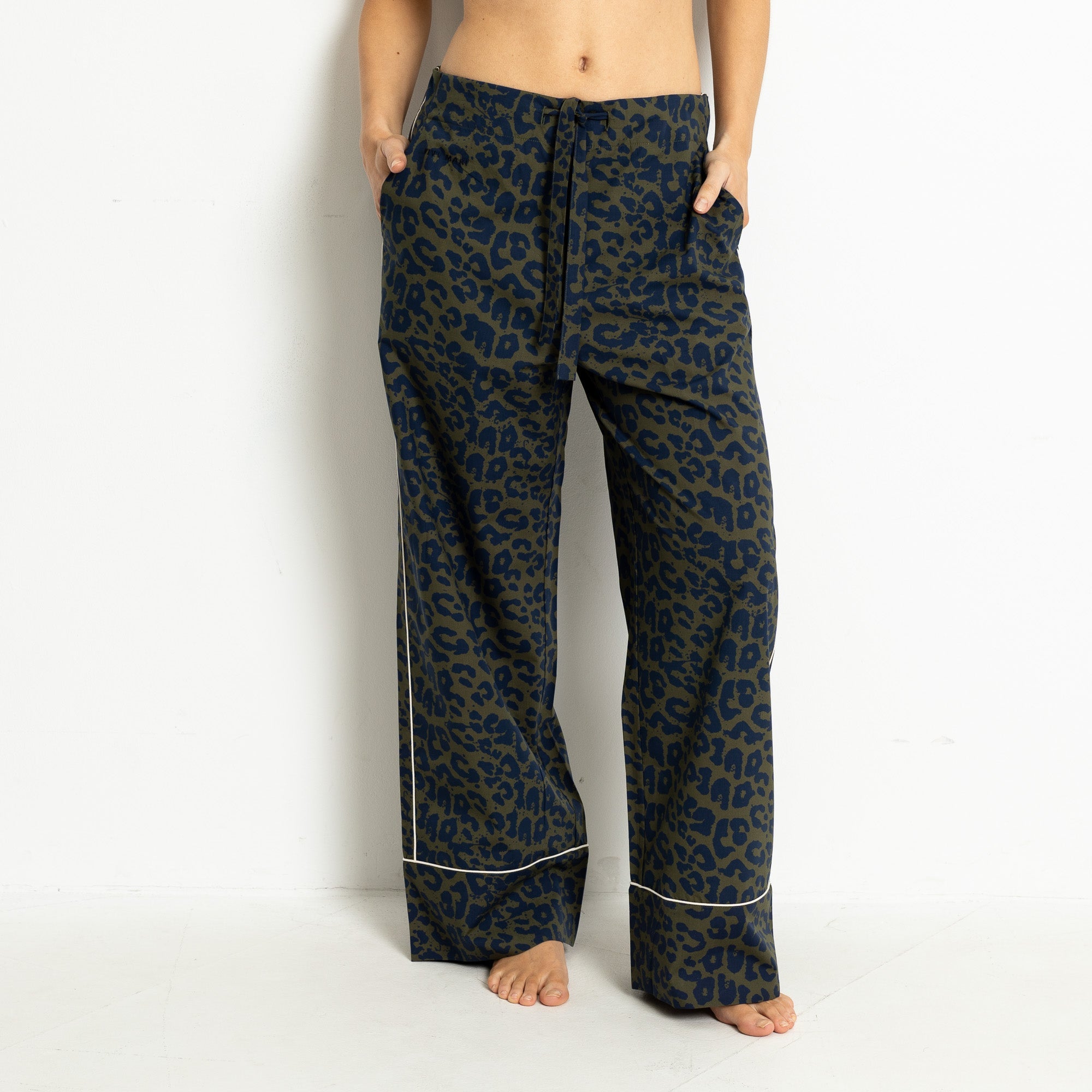 Pyjama Pants - leo splashes navy/olive - VIVI MARI