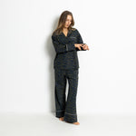 Pyjama Shirt long sleeve - leo splashes navy/olive - VIVI MARI