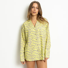 Pyjama Shirt long sleeve - leo splashes yellow/grey - VIVI MARI