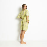 Pyjama Shirt short sleeve - leo splashes yellow/grey - VIVI MARI