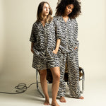 Pyjama Shorts - leo splashes black/sand - VIVI MARI