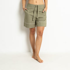 Pyjama Shorts - solid pale olive - VIVI MARI