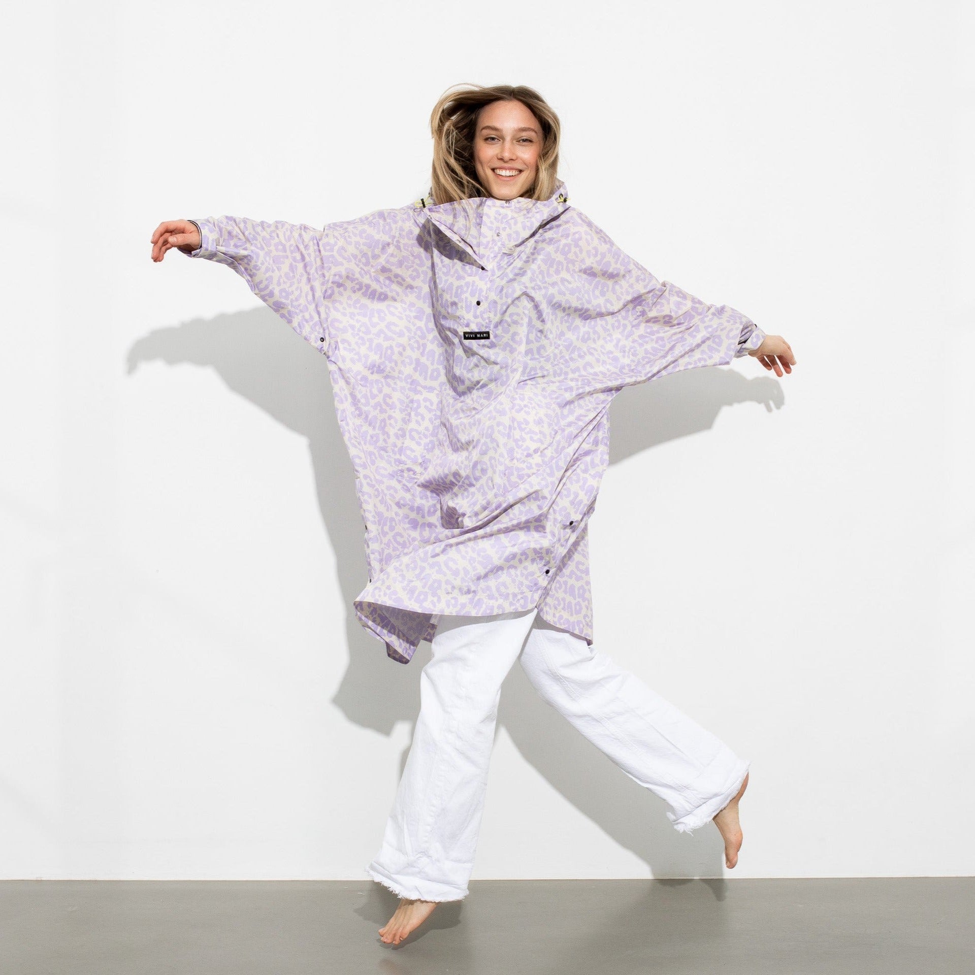 Raincoat leo splashes lavender/grey
