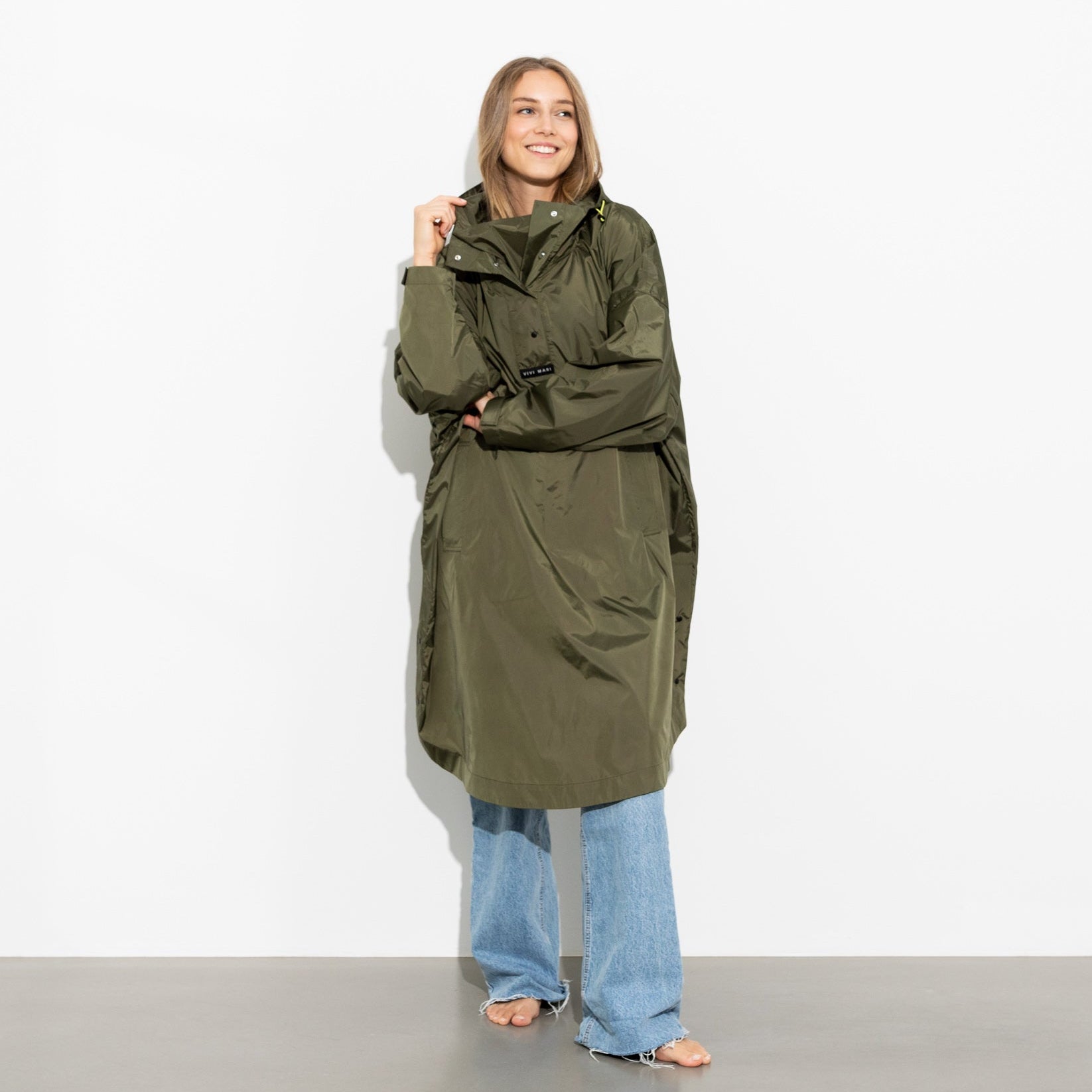 Raincoat solid olive - VIVI MARI