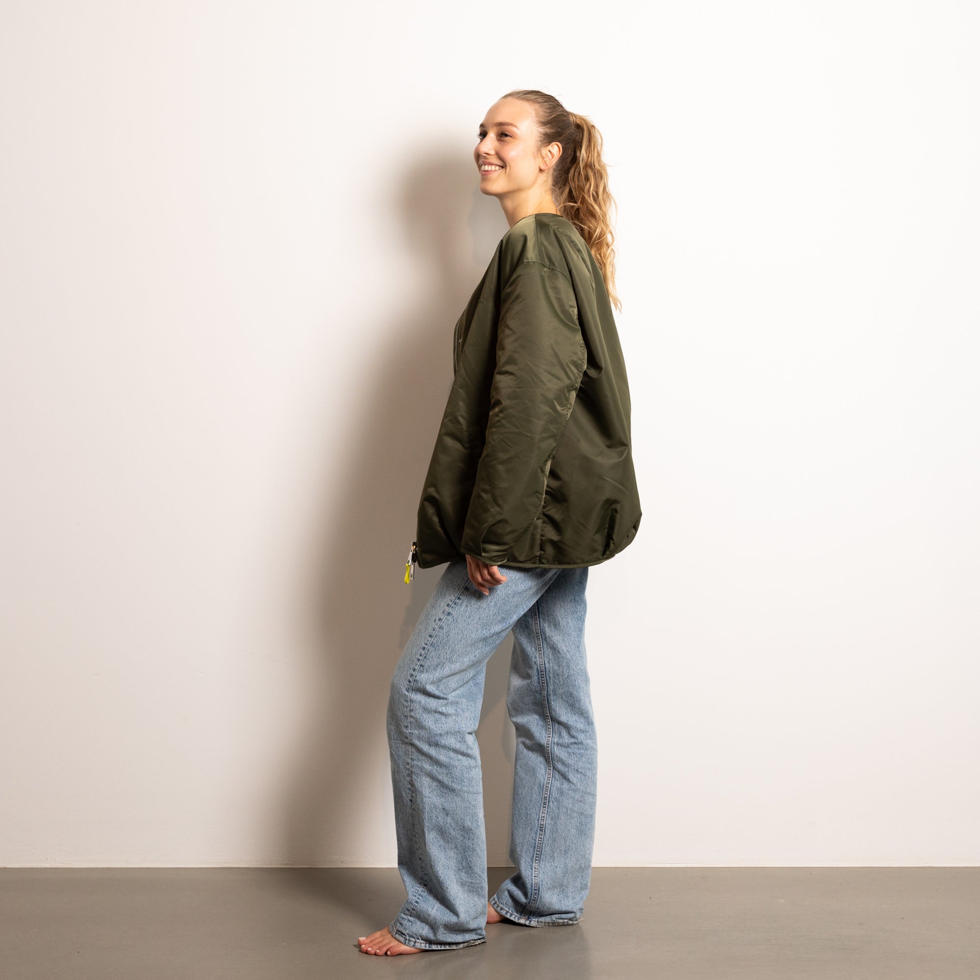 Reversible Bomber Jacket - olive/leo navy-olive - VIVI MARI