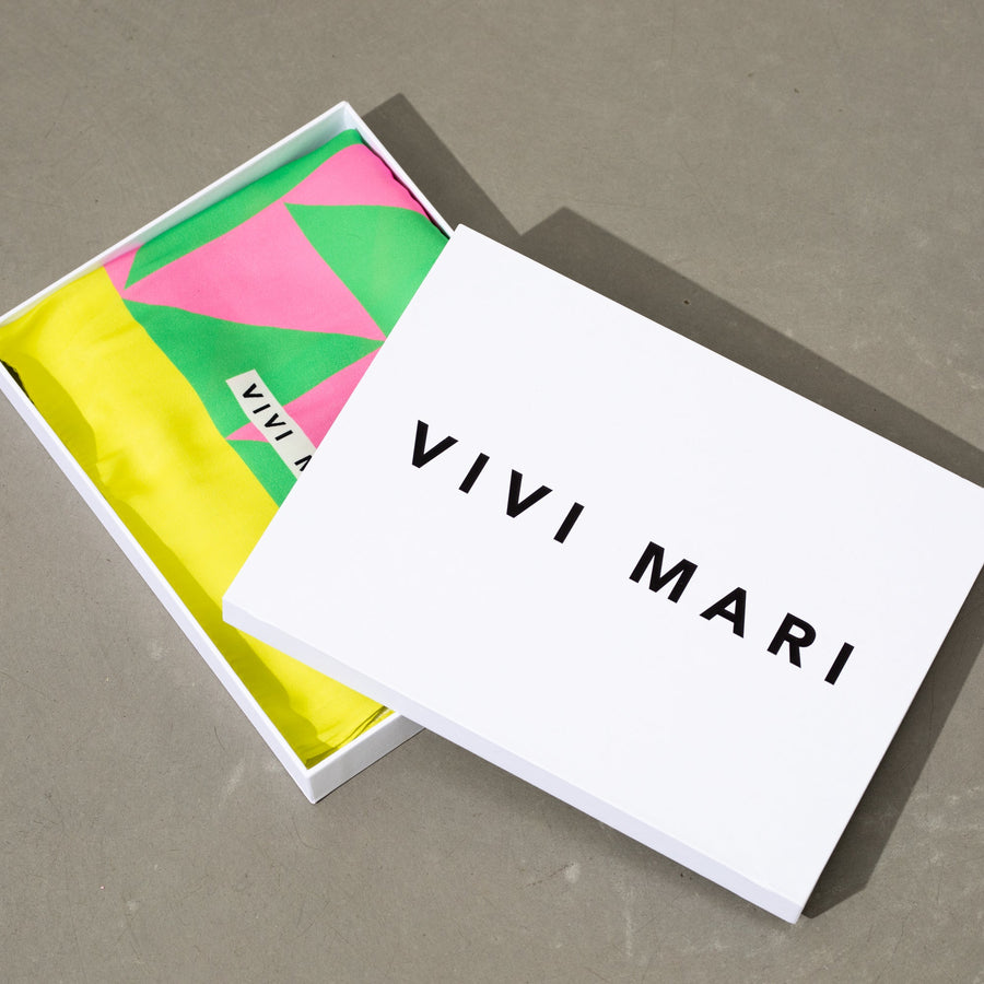 Scarf triangles - green/pink - VIVI MARI