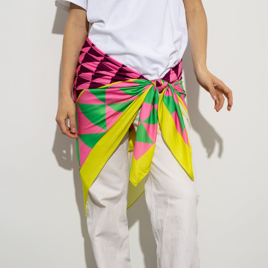 Scarf triangles - green/pink - VIVI MARI