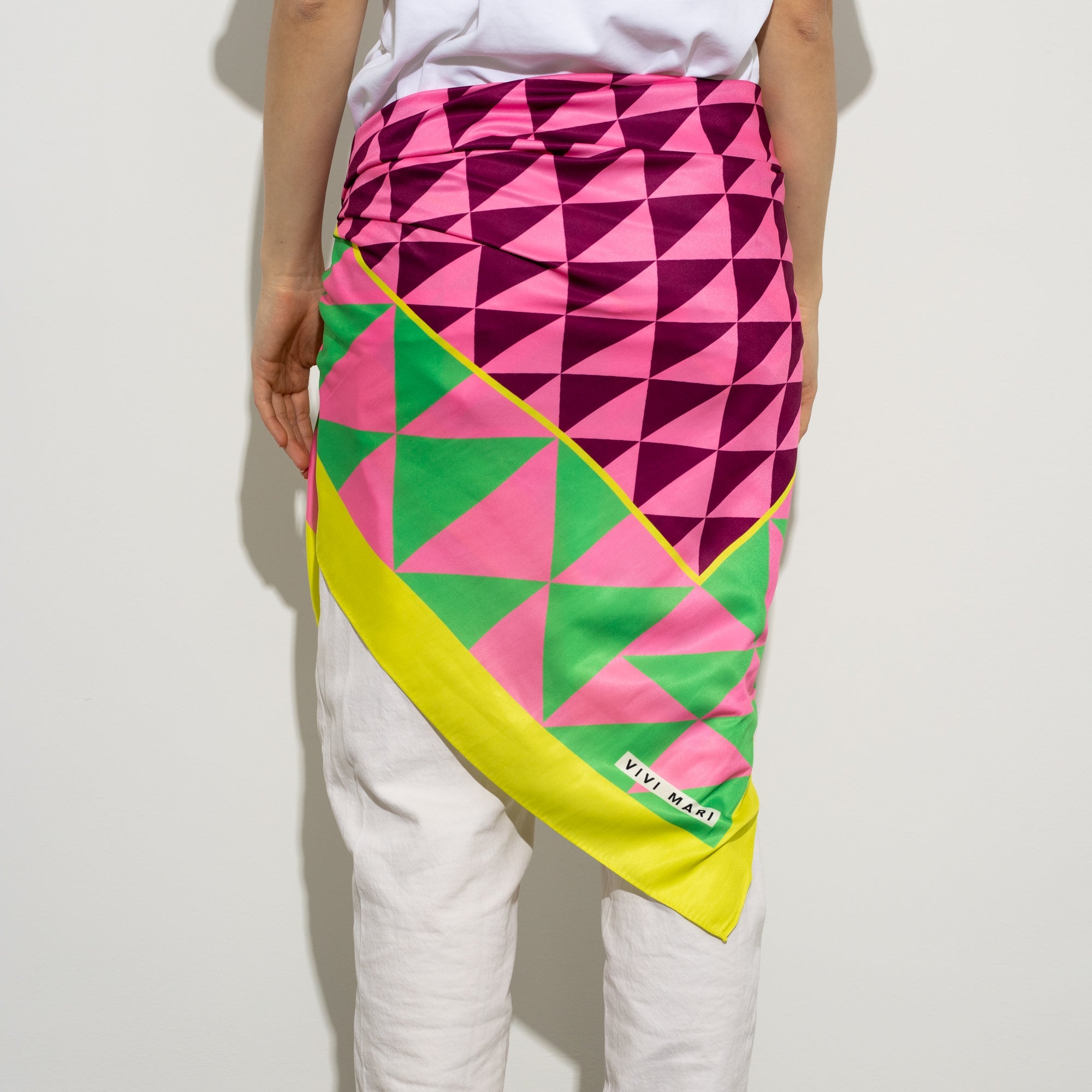 Scarf triangles - green/pink - VIVI MARI