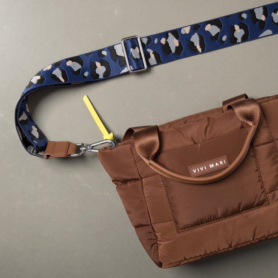 strap abstract leopard blue/black - tan - VIVI MARI