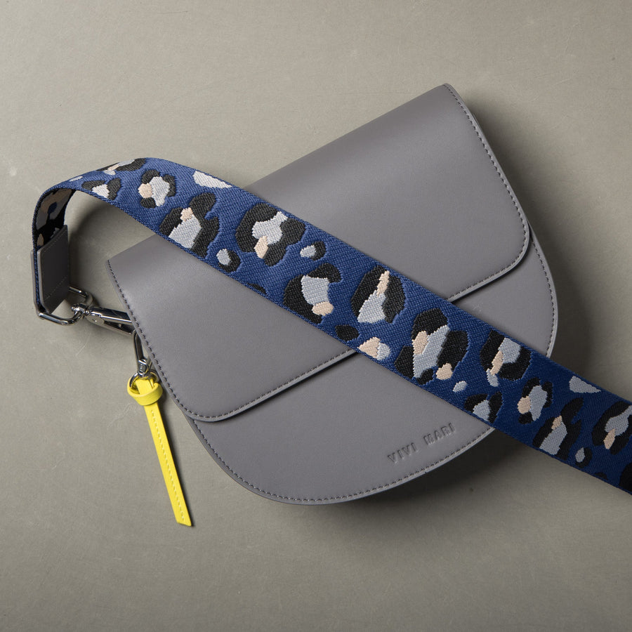 strap abstract leopard blue/black - taupe - VIVI MARI