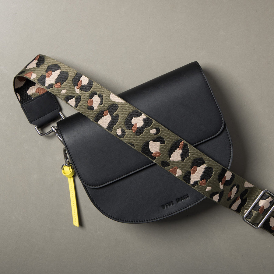 strap abstract leopard olive/black - black - VIVI MARI