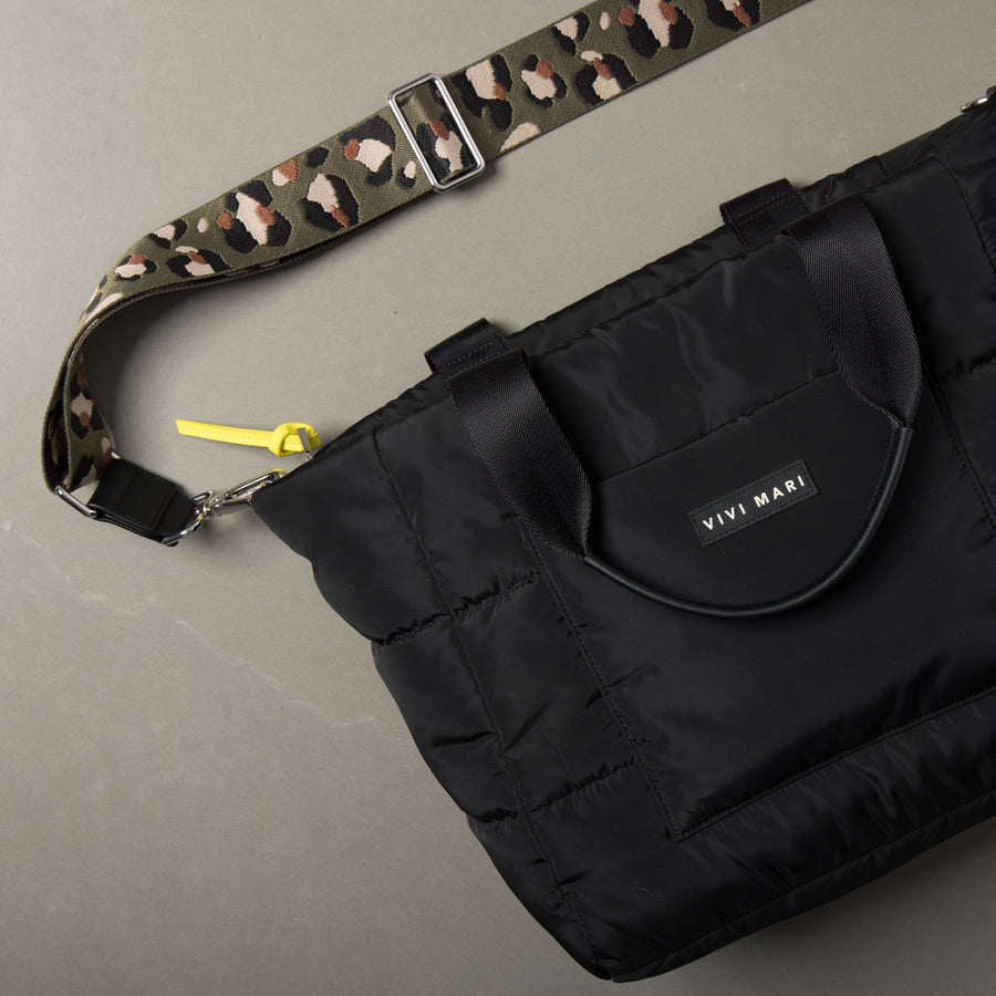 strap abstract leopard olive/black - black - VIVI MARI
