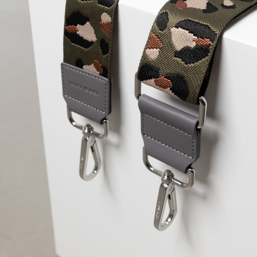 strap abstract leopard olive/black - taupe - VIVI MARI