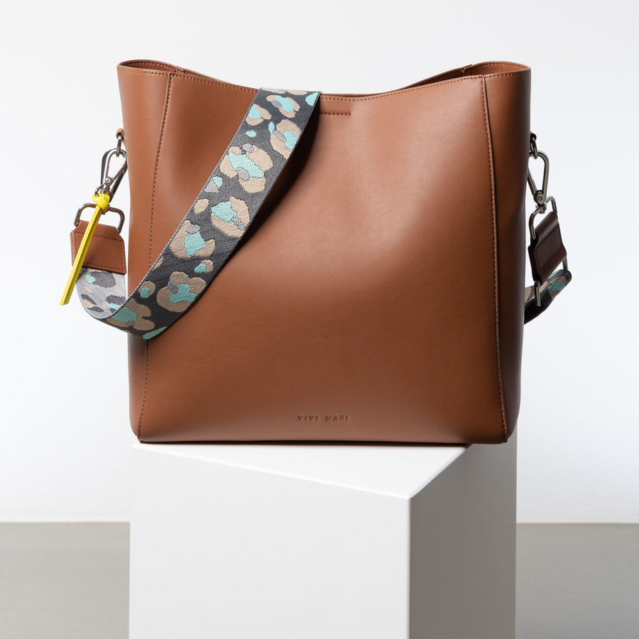 strap abstract leopard taupe/mint - tan - VIVI MARI