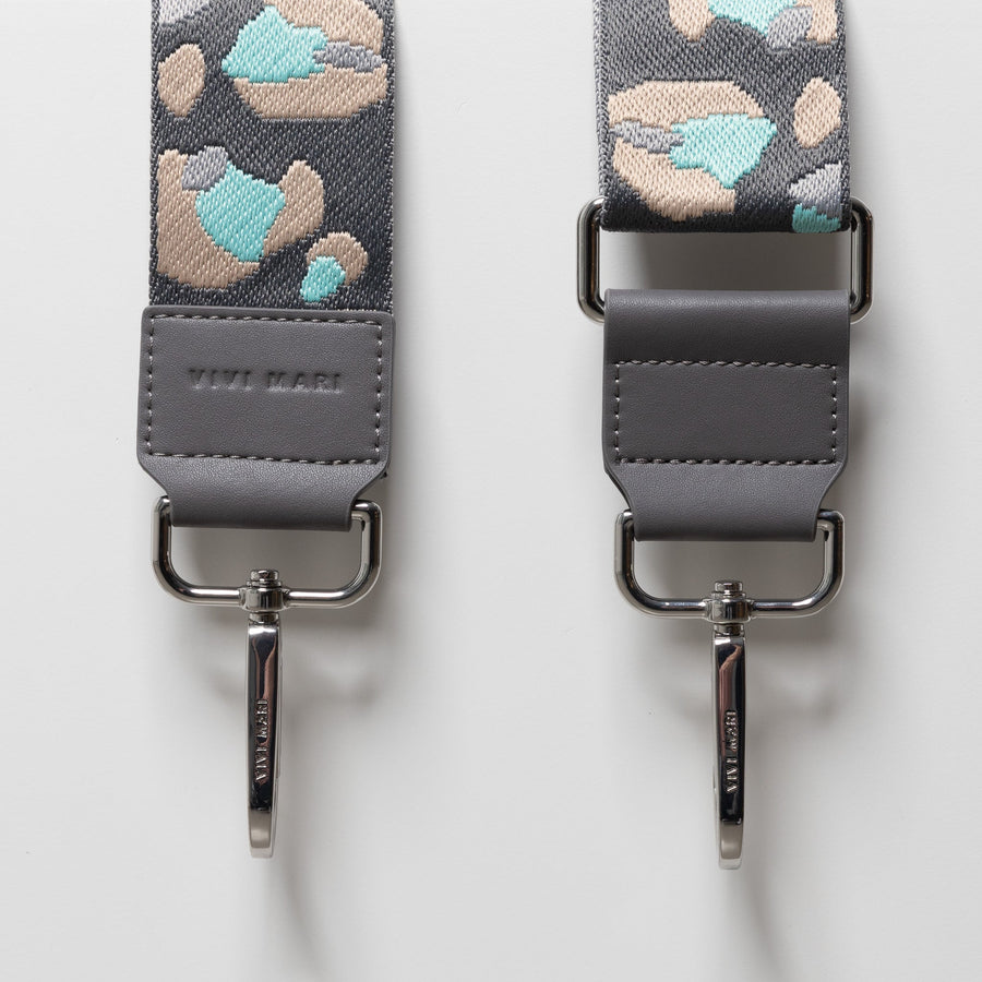 strap abstract leopard taupe/mint - taupe - VIVI MARI