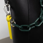 strap acrylic chain forest green - short - VIVI MARI