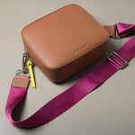 strap deep magenta - tan - VIVI MARI