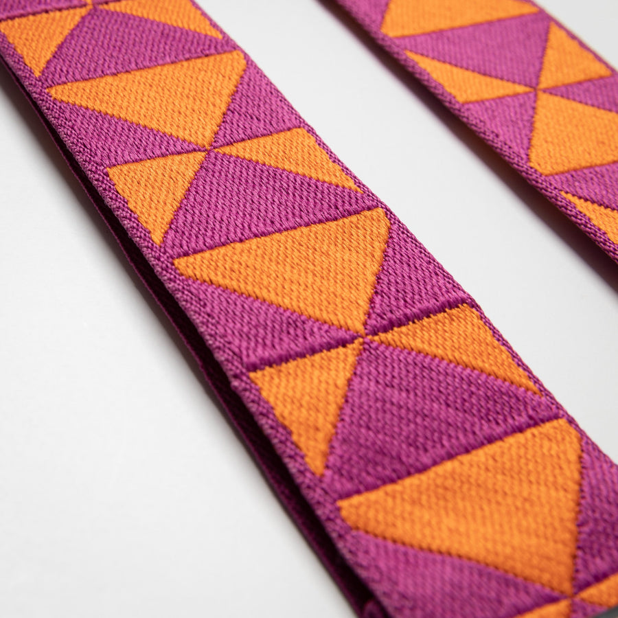 strap triangles magenta/orange - tan - VIVI MARI