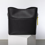 tote bag + strap basic classic - black - VIVI MARI
