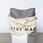tote bag + strap basic classic - taupe - VIVI MARI