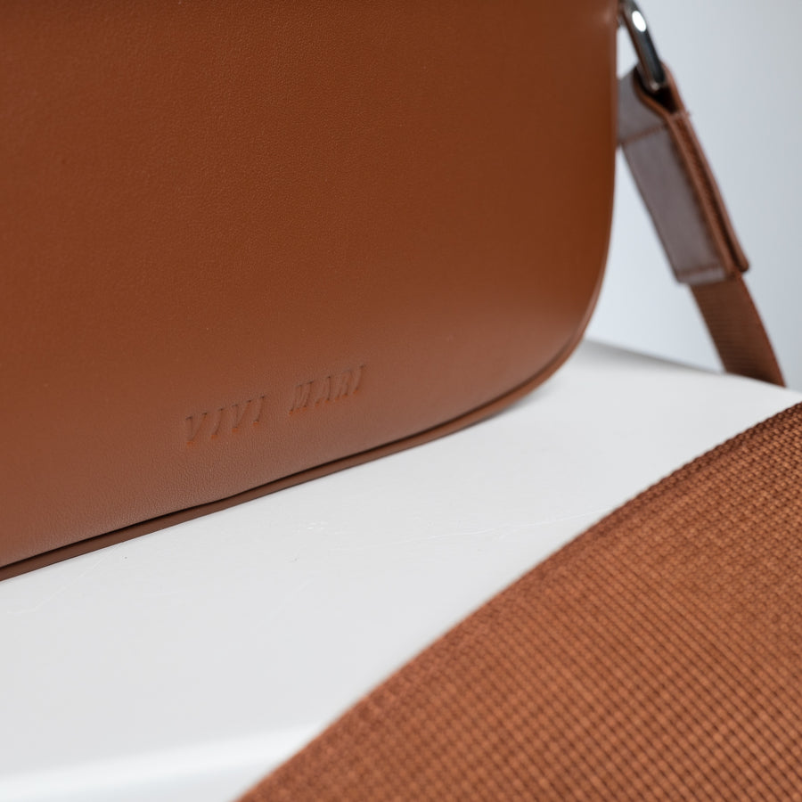 crossbody bag + strap basic woven - tan