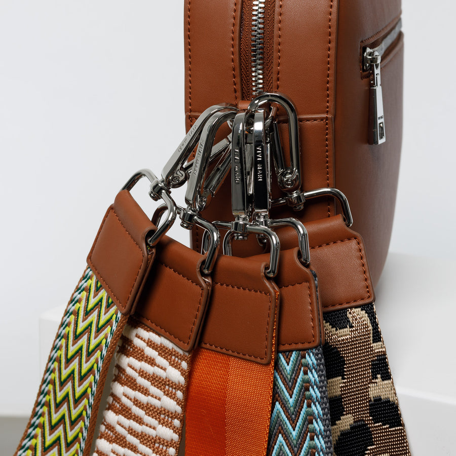 crossbody bag + strap basic woven - tan